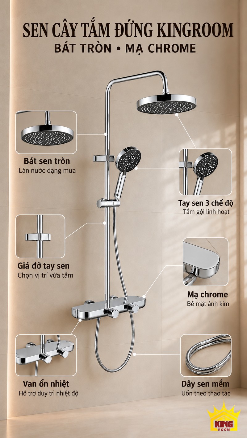 Các bộ phận của bộ sen bát tròn Bát sen, tay sen, củ sen và dây mềm của sen cây KINGROOM bát tròn
