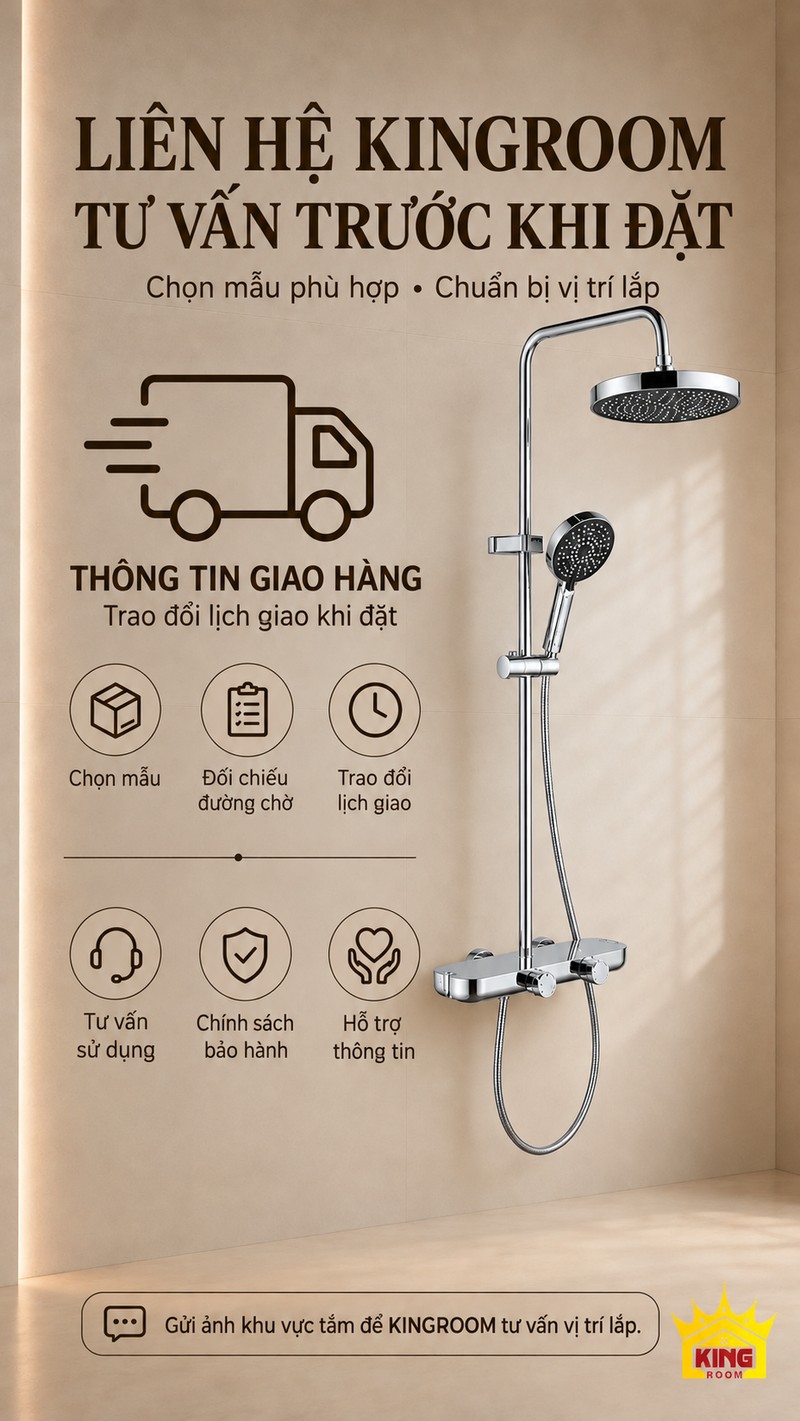 Thông tin đặt hàng và lắp đặt Sen cây bát tròn KINGROOM và các thông tin cần trao đổi khi đặt hàng
