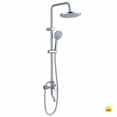 Toàn bộ sen cây tắm đứng KINGROOM chrome bát tròn trên nền trắng