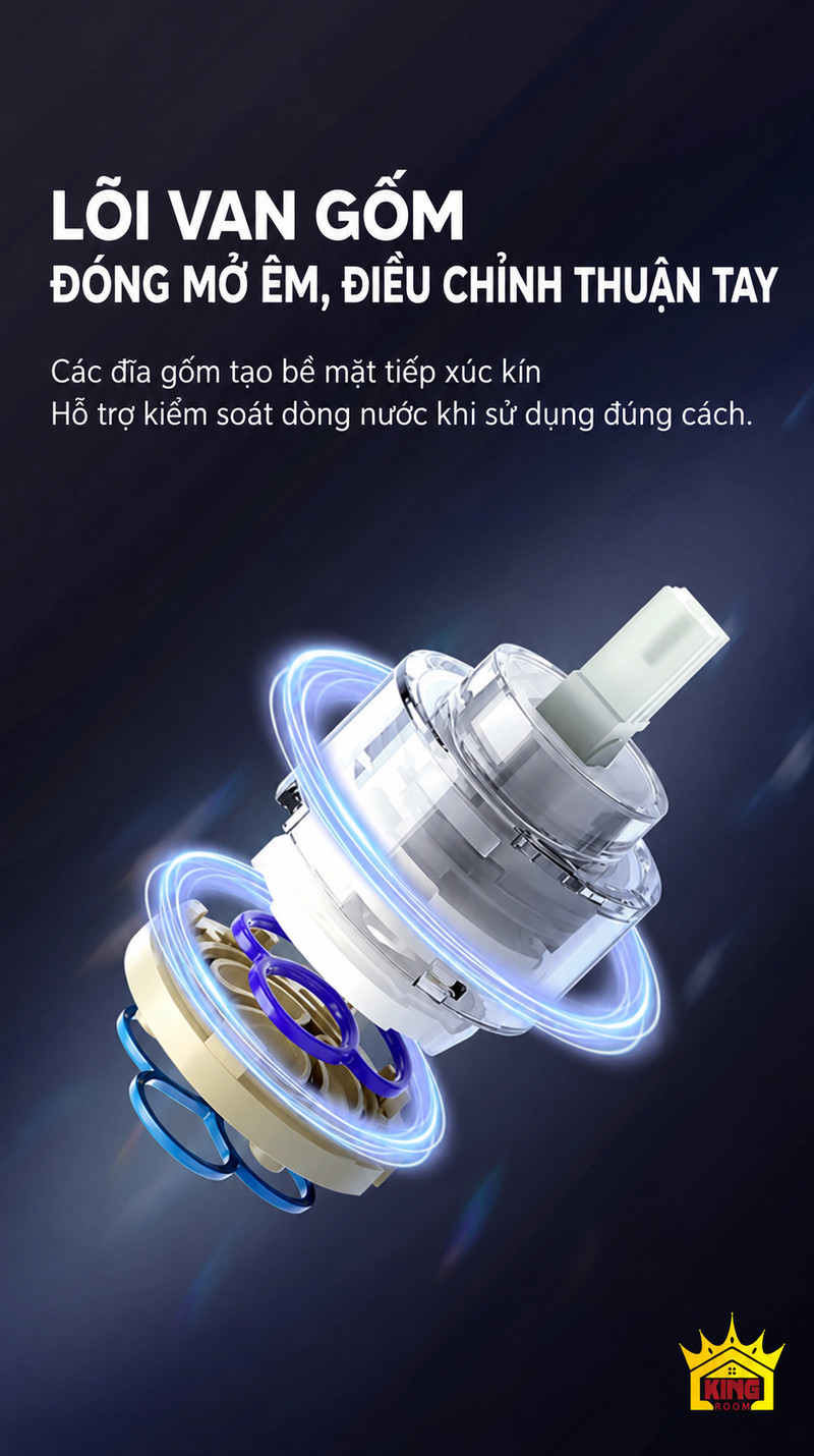 Lõi van gốm của bộ sen chrome Hình cấu tạo lõi van gốm trong bộ sen chrome