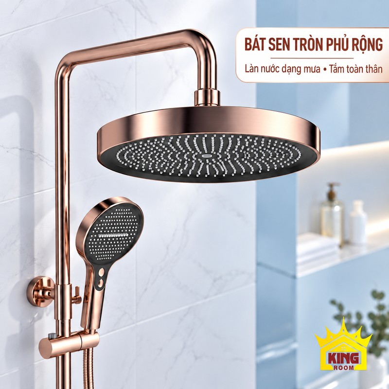 Bát sen tròn mặt đen phủ nước rộng Cận cảnh bát sen tròn mặt đen và tay sen cùng màu của bộ sen KINGROOM vàng hồng
