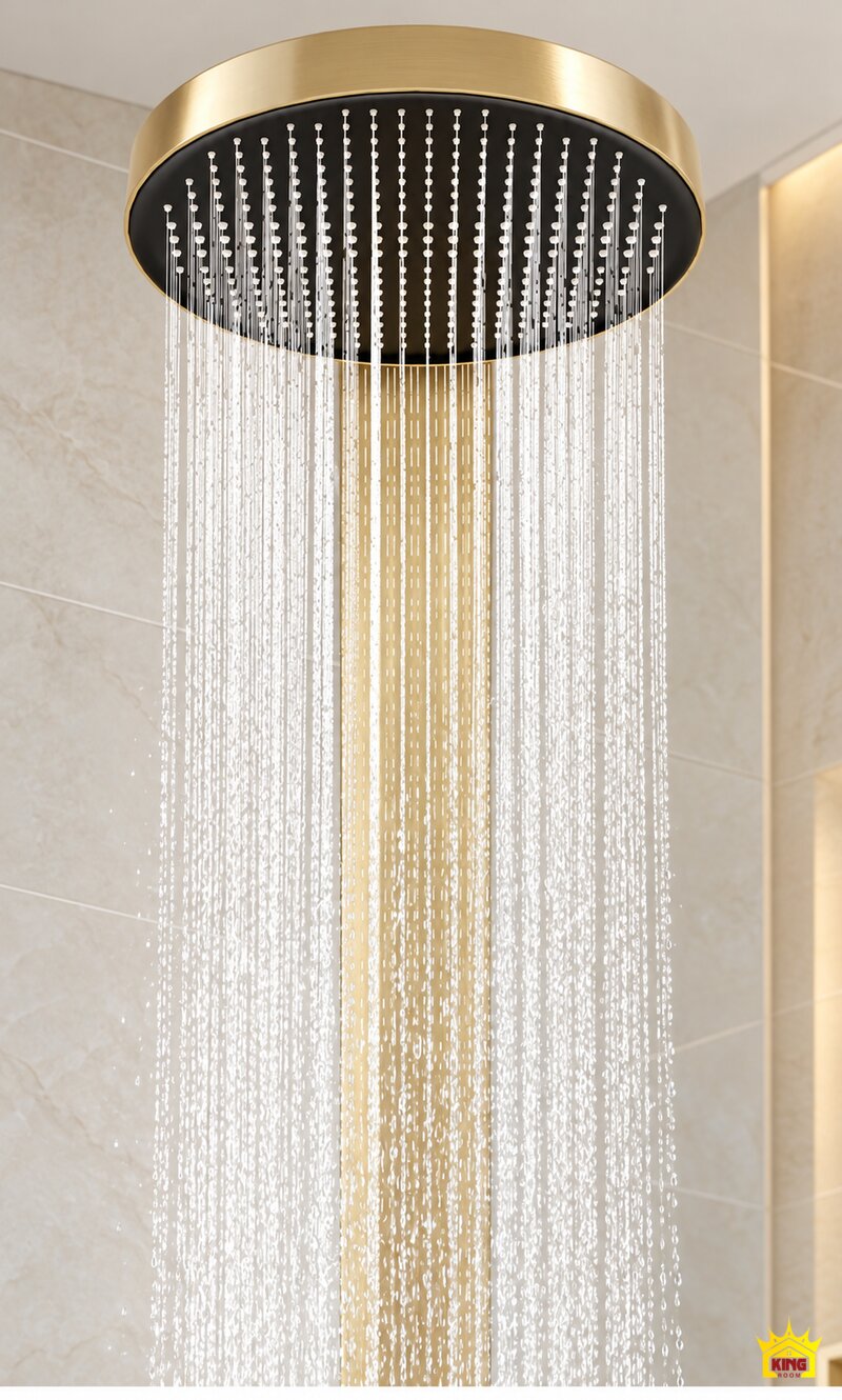 Minh họa tắm dưới bát tròn màu vàng KINGROOM 84003
