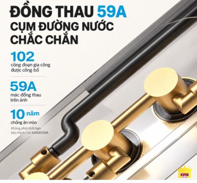 Ảnh cắt lớp cụm đường nước bằng đồng thau 59A của KINGROOM 84003