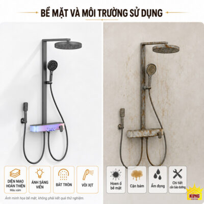 Hai hình minh họa thiết bị có bề mặt hoàn thiện và dấu vết xuống cấp.