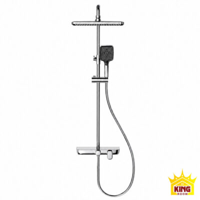 Ảnh tổng thể sen crom với bát sen và dây sen trên nền sáng.